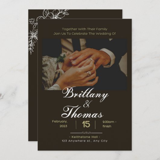 Groen met een romantisch afbeelding van een paar kaart (Voorkant / Achterkant)