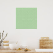 Groen met eenvoudige witte Stippen Poster (Keuken)