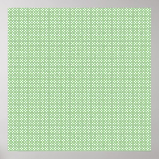 Groen met eenvoudige witte Stippen Poster (Voorkant)