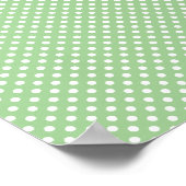 Groen met eenvoudige witte Stippen Poster (Hoek)