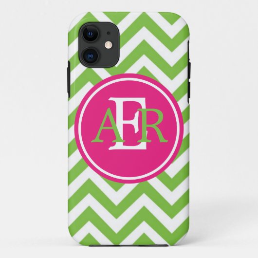 Groen met Envy Monogram Case-Mate iPhone Case (Achterkant)