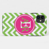 Groen met Envy Monogram Case-Mate iPhone Case (Achterkant (horizontaal))