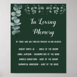 Groen met Eucalyptus Trouwbord 'Ter liefdevolle he Poster