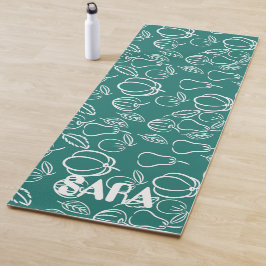 Groen met fruitelegant alleen voor jou yoga mat