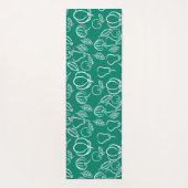 Groen met fruitelegant alleen voor jou yoga mat (Achterkant)