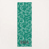 Groen met fruitelegant alleen voor jou yoga mat (Voorkant)