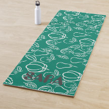 Groen met fruitelegant alleen voor jou yoga mat