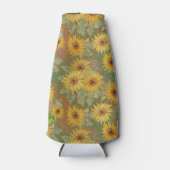 GROEN MET GEEL & GOUDEN HERFST ZONNEBLOEMEN FLESJESKOELER (Voorkant)