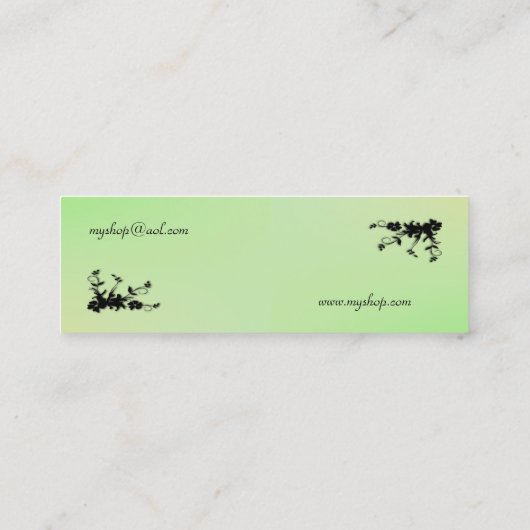 Groen met Geel Kiss Elegant Visitekaartje (Achterkant)