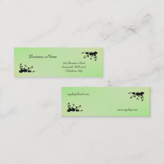 Groen met Geel Kiss Elegant Visitekaartje (Voorkant / Achterkant)