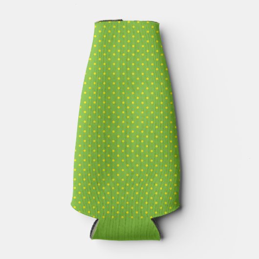 Groen met Gele Stippen Flesjeskoeler (Voorkant)