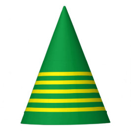 Groen met gele strepen Brasil Party Pet Feesthoedjes