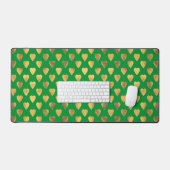 GROEN MET GLANZENDE GOUDEN HARTEN BUREAUMAT (Keyboard & Muis)