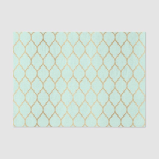 Groen met Gold Arabesque Pattern Tissuepapier (Voorkant)