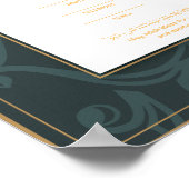 Groen met Gold border nikkah-certificaat Poster (Hoek)