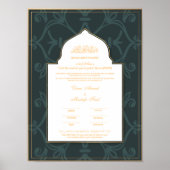 Groen met Gold border nikkah-certificaat Poster (Voorkant)