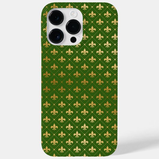 GROEN MET GOLD FLEUR DI LIS PATTERN Case-Mate iPhone CASE (Achterkant)