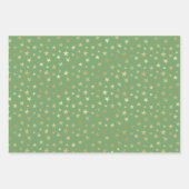 Groen met Gold Foil-accessoires, ingesteld op 3 Af Inpakpapier Vel (Voorkant 3)