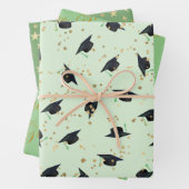 Groen met Gold Foil-accessoires, ingesteld op 3 Af Inpakpapier Vel (In situ)