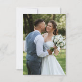 Groen met Goud Elegant Script Wedding Photo Bedankkaart (Achterkant)