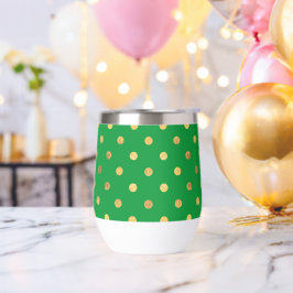 Groen met Gouden Glitter Stippen