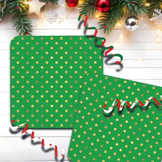 Groen met Gouden Glitter Stippen Bier Onderzetter