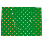 Groen met Gouden Glitter Stippen Groot Cadeauzakje (Achterkant)