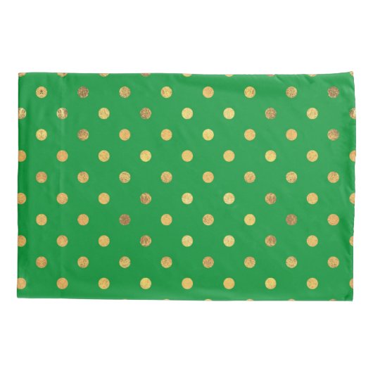 Groen met Gouden Glitter Stippen Kussensloop (Achterkant)