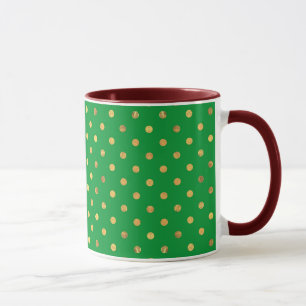 Groen met Gouden Glitter Stippen Mok