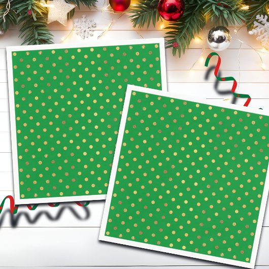 Groen met Gouden Glitter Stippen Servet
