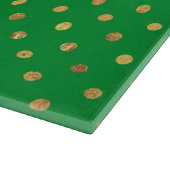 Groen met Gouden Glitter Stippen Snijplank (Hoek)