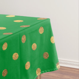 Groen met Gouden Glitter Stippen Tafelkleed