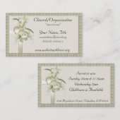 Groen met gouden kruis/hart/bloemen Visitekaartjes (Voorkant / Achterkant)