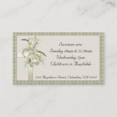 Groen met gouden kruis/hart/bloemen Visitekaartjes (Achterkant)