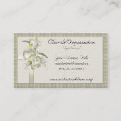 Groen met gouden kruis/hart/bloemen Visitekaartjes (Voorkant)