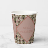 Groen met grijs en rosy roze papieren bekers (Achterkant)