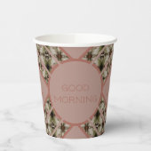 Groen met grijs en rosy roze papieren bekers (Links)