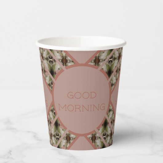 Groen met grijs en rosy roze papieren bekers (Links)