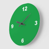 Groen met Grote Witte Nummers Muurklok Grote Klok (Hoek)