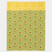 GROEN MET  HERFST ZONNEBLOEMEN FLEECE DEKEN (Voorkant)