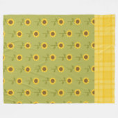 GROEN MET  HERFST ZONNEBLOEMEN FLEECE DEKEN (Voorkant (Horizontaal))