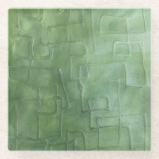 Groen met jaloezie glazen onderzetter (Voorkant)