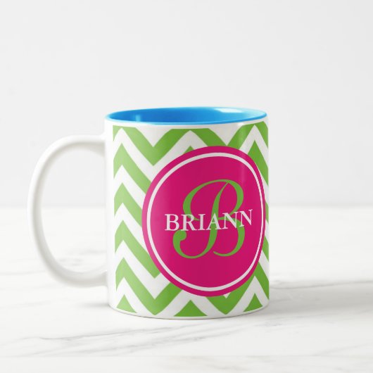 Groen met jaloezie tweekleurige koffiemok (Links)