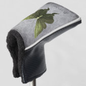 Groen met juwelen versierde vlinder golfheadcover (3/4 voorkant)