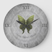 Groen met juwelen versierde vlinder grote klok (Voorkant)