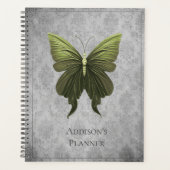 Groen met juwelen versierde vlinder planner (Voorkant)