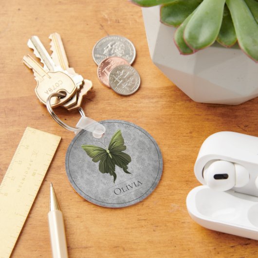 Groen met juwelen versierde vlinder sleutelhanger (Bureau)