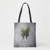 Groen met juwelen versierde vlinder tote bag (Voorkant)