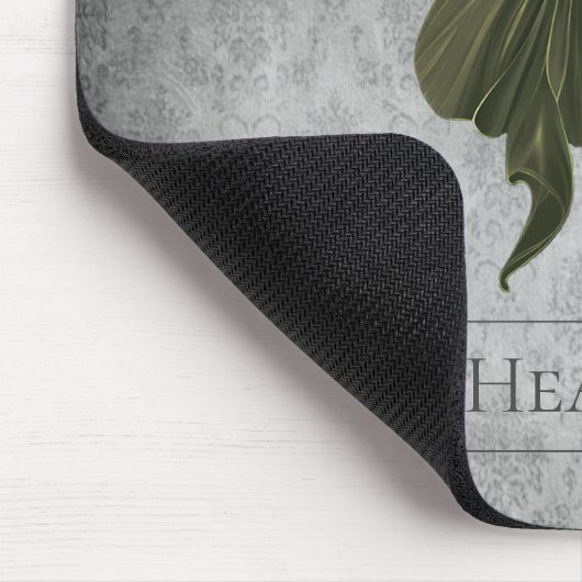 Groen met juwelen versierde vlinderdamast muismat (Hoek)