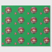 Groen met kerstman-cadeaupapier cadeaupapier (Vlak)